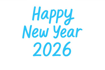 Happy new year 2026 greeting on transparent background