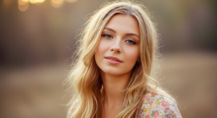 Naklejka premium Woman outdoors portrait