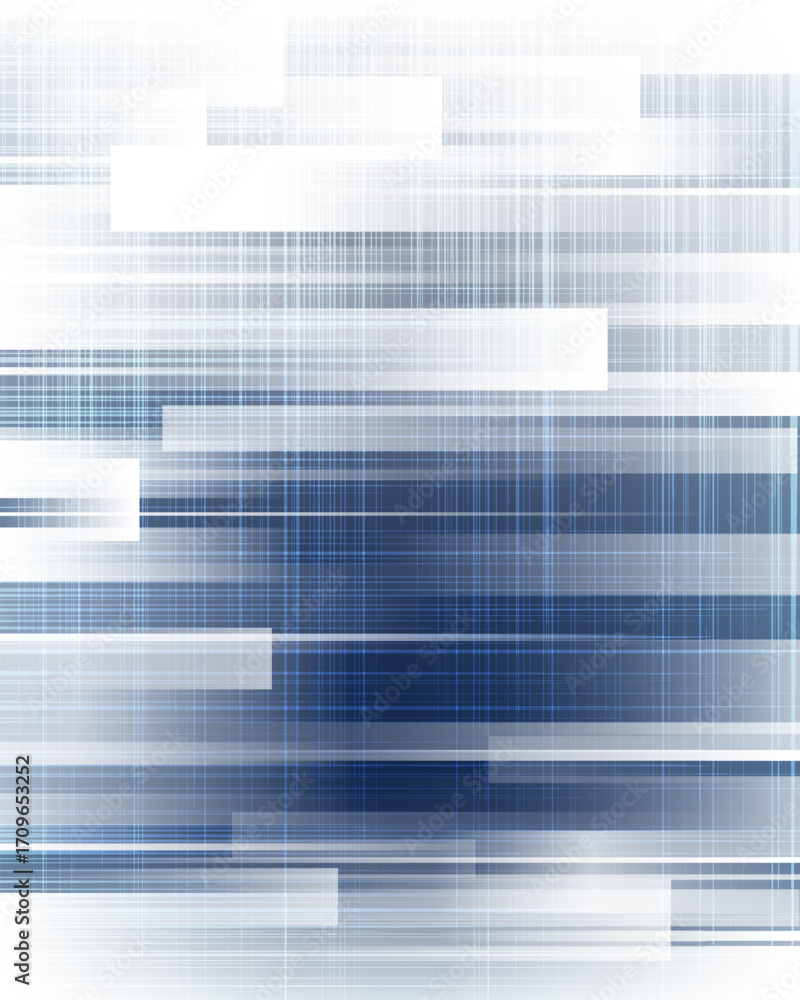 Poster abstract digital background with blue and white horizontal lines rectangular shapes futuristic techn