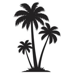 Silhouetted palm trees tropical beach island paradise nature landscape vacation exotic