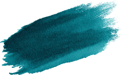 Teal Watercolor Swash: Artistic Brushstroke Texture Isolated on White