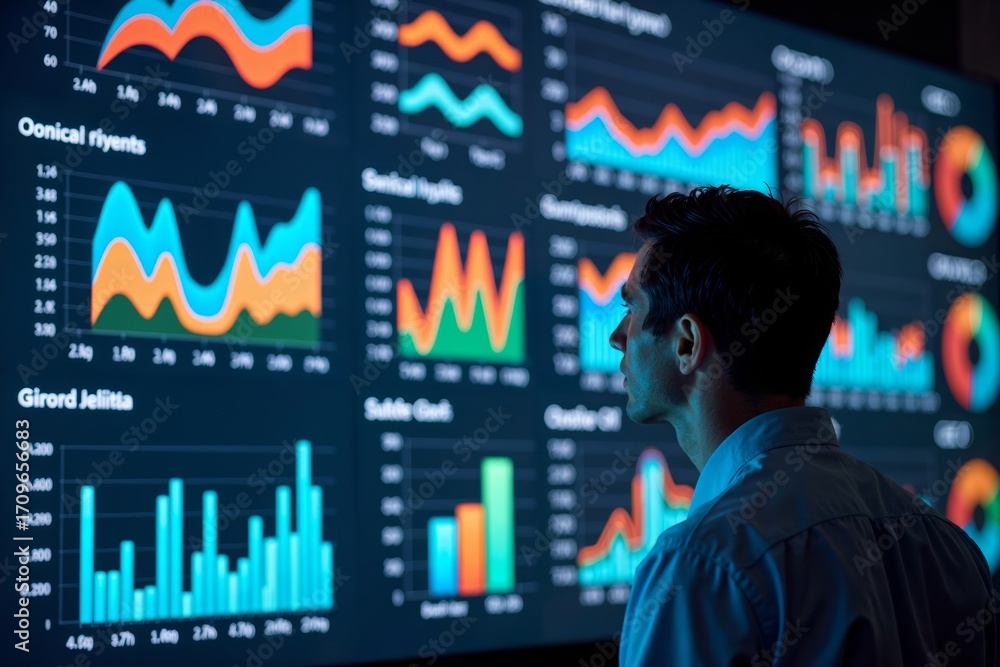Poster exploring the splendor of data visualization: a data analyst's journey through a vibrant kpi dashboa