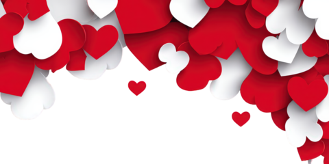 Abstract Background With Red And White Hearts