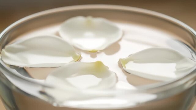 Magnolia Petals Drifting in Gentle Bowl