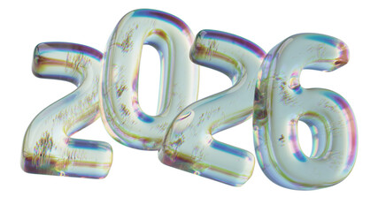 2026 Holographic Glass Typography