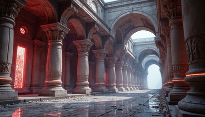 Majestic Hall with Columns