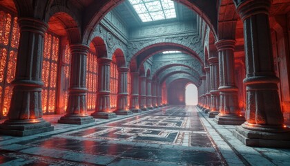 Majestic Hall with Columns