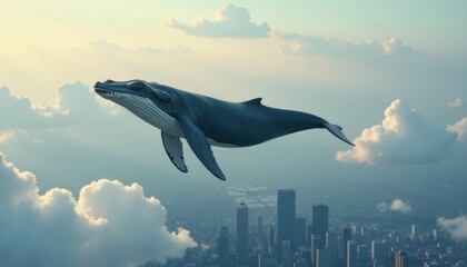 Flying Whale in the Clouds