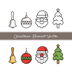 Christmas elements for ornaments and festive symbols