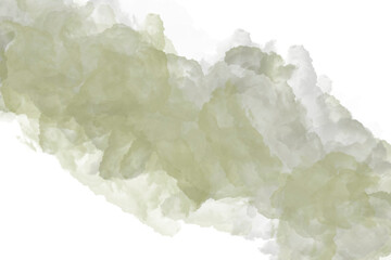 Abstract Green and Gray Watercolor Swirls on White Background texture paint