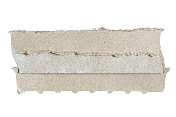 Torn grey paper box packaging with perforated line at the edge