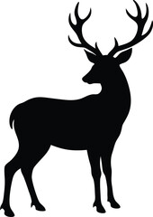 Majestic animal silhouette in stark black vector design