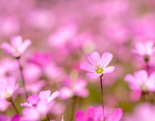 Pink flowers in soft focus