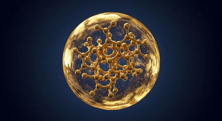 Golden Molecular Structure in Transparent Sphere