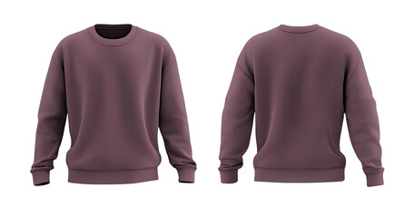 Front and back view of a mauve sweatshirt (2)