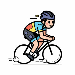 cyclist on a white background