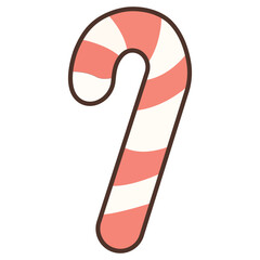 Candy cane icon. Flat illustration of candy cane icon for web design