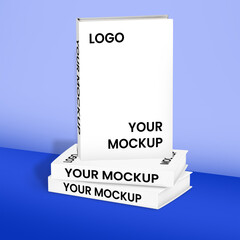 stack of books minimalistic, mockup