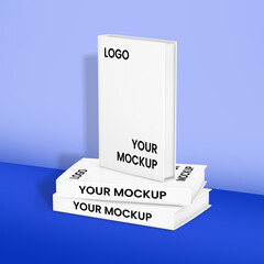 stack of books minimalistic, mockup