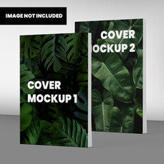 book brochure mockup with green leaves
