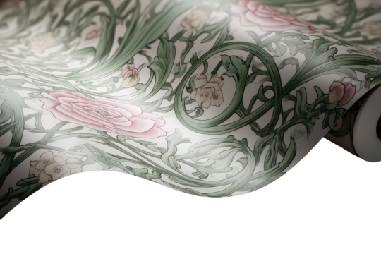 Ornate Floral Wallpaper Roll Display