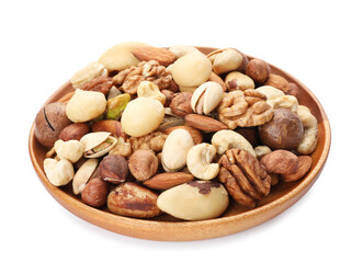 Mix of different nuts isolated on white