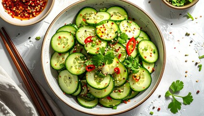Fresh Cucumber Salad with Aromatic Spices and Herbs