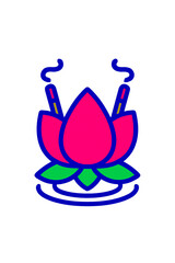 Traditional Clay Diya with Flame – Flat Style Diwali Illustration050