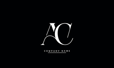 AC, CA, A, C Abstract Letters Logo Monogram