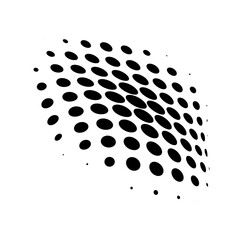 Halftone gradient circle design. Black dotted circular texture with abstract halftone fade for posters, overlays, backgrounds, banners and modern graphic decoration.