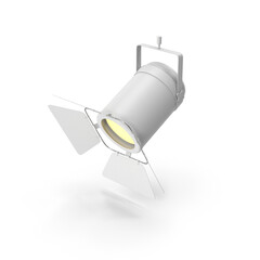 White professional studio spotlight lamp used for media production