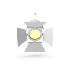 White professional studio spotlight lamp used for media production