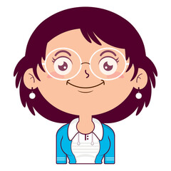 girl wear tracksuit smile face cartoon cute