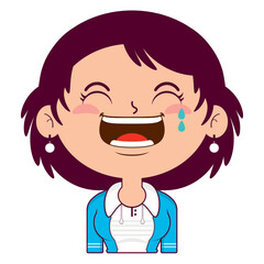 girl laughing face cartoon cute