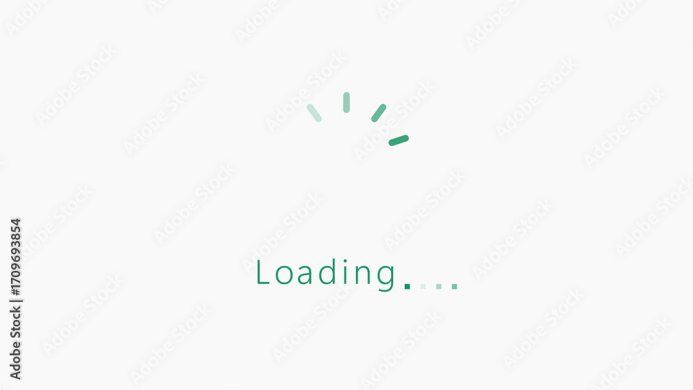 Aufkleber green loading text and spinner on white background keywords: loading, spinner, animation, progress, 
