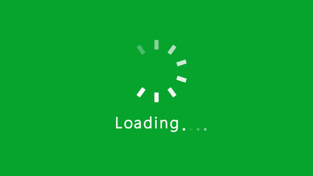 Animated circular loading indicator with the word Loading on a green background Keywords: loading, indicator, progress, waiting, buffering, animation, circle, spinner, loader, buffering icon - Powered by Adobe