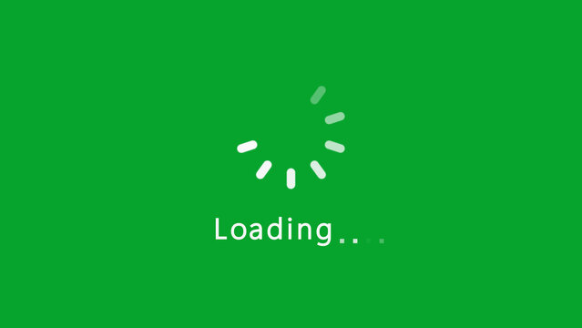 Animated circular loading indicator with the word Loading on a green background Keywords: loading, indicator, progress, waiting, buffering, animation, circle, spinner, loader, buffering icon - Powered by Adobe