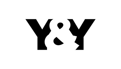 YY logo design in bold style. Black white identity symbol. Modern typography emblem. Corporate branding icon.