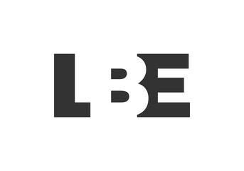 LBE logo design. Initial letter L B E bold font style for tech startups, consulting, corporate branding. Creative company name, headlines typography identity, trendy logotype.