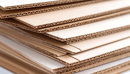 Corrugated cardboard sheets stacked
