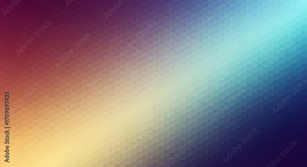 Poster diagonal hexagonal pattern with colorful light spectrum gradient geometric mosaic