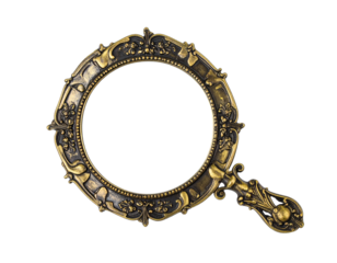 Vintage hand mirror isolated on white, included clipping path