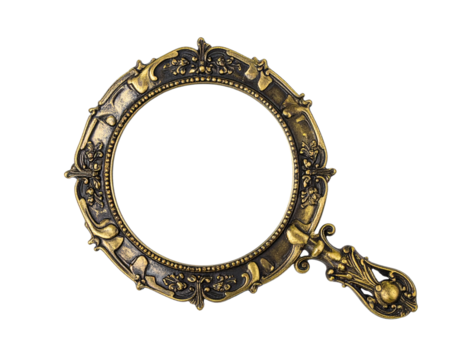 Vintage hand mirror isolated on white, included clipping path