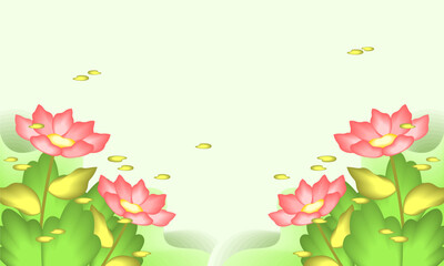 Abstract art background foliage luxury minimal background with flower line illustration art