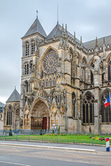 View at the Cathedral of Saint Etienne in the streets of Chalons-en-Champagne - France
