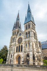 View at the Church of Notre-Dame-en-Vaux in the streets of Chalons-en-Champagne in France