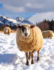 Sheep in snowy landscape (1)