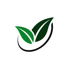 Leaves icon vector isolated on white background.