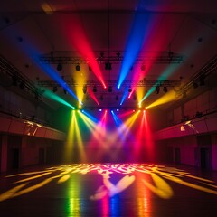Colorful Stage Lighting, Concert Venue, Multicolored Beams