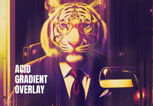 Acid Gradient Overlay Photo Effect PSD